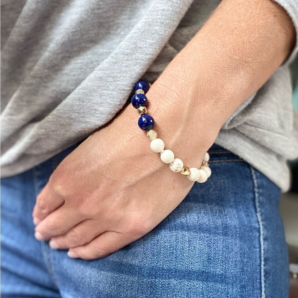 Intrigued White Magnesite Bracelet